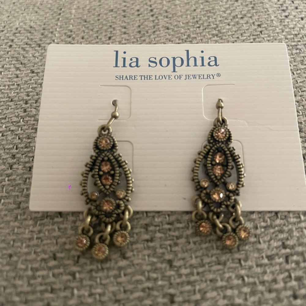 Lia Sophia Gold Filigree Drop Earrings